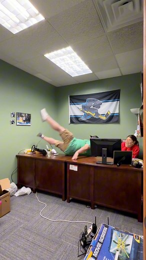 Megan and Hairball testing the new office set up… | Dwyer & Michaels