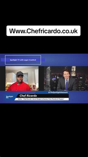 TV interview with Logan Crawford on Spotlight Tv | Chef Ricardo Cooking SUCCESS LESSONS FROM A YOUTUBE STAR-CHEF WITH OVER 1.5 MILLION SUBSCRIBERS https://a.co/d/1gqTVlM How does one move from growing up poor in Jamaica to becoming a celebrated and successful chef amassing more than 1.5 million subscribers on Youtube? In this inspirational memoir, Chef Ricardo shares his journey to becoming an accomplished chef despite the odds. He discloses his losses and pains such as losing his parents at an 