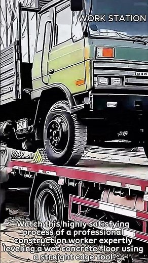 Flatbed Tow Truck Loading Process #worker #process #towtruck #vehicletransport #heavyequipment