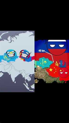 Distance Between Countries Original vs My Version🔍 #shorts #countryballs #animation