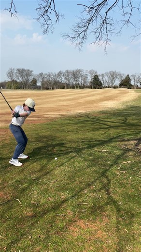 Found some green grass outside of the fairway (pushed the tee shot) but recovered nicely landing this approach just short of the green. #jrgolfer #golflife #juniorgolf