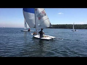 Laser Radial Sailboat with a Spinnaker