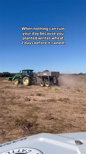 2.1K views · 38 reactions | Plant & Pray!!! Rain chances looked good then they didn’t… but it finally rained in Texas!!  . . . #richardsoncattleco #ranchlife #rancher #johndeeregreen #johndeeretractor | Richardson Cattle Company | Facebook