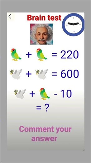 Brain Test Puzzle 🧠 Solve This Tricky Equation! 🐦 #SpotTheDifference #BrainGames #Puzzles