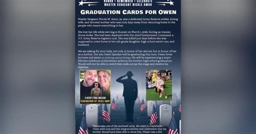 Graduation cards sought to surprise fallen soldier’s son: ‘Help give him some joy’