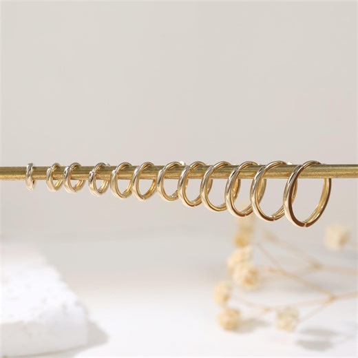 14K Solid Gold Simple Huggie Hoop, Multi-size Helix Cartilage Rook Hinged Piercing Hoop - Etsy Canada