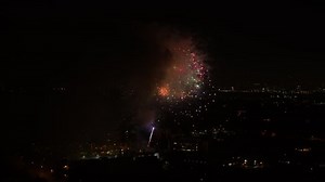 Aerial Forward Sparks Exploding Fireworks Night Stock Footage Video (100% Royalty-free) 1086351104 | Shutterstock