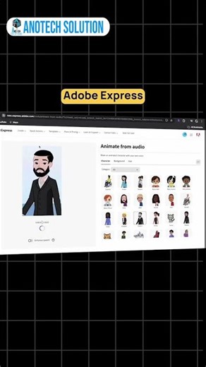Turn your voice into animated cartoon|| Adobe express app