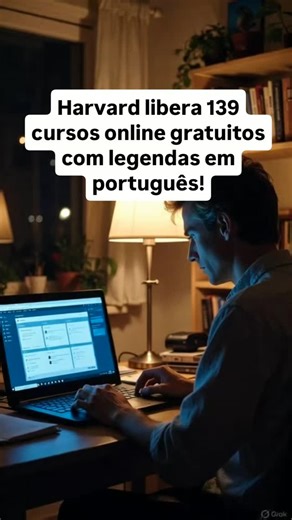 Marcelo Junior |Criador de conteúdo Digital on Instagram: "Harvard libera 139 cursos online gratuitos com legendas em português, abrindo acesso direto ao conhecimento de uma das universidades mais prestigiadas do mundo. . Muitas pessoas querem se qualificar, aprender tecnologia, negócios ou ciência de dados, mas esbarram em custos altos, falta de tempo ou cursos pouco confiáveis. . O diferencial é direto: acesso a conteúdo acadêmico autêntico, atualizado e de padrão internacional, disponível gra