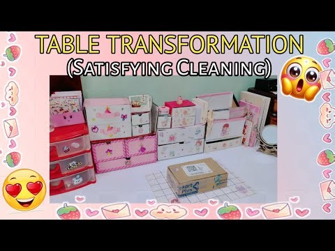 Messy to Clean Table Transformation ✨ | Satisfying Cleaning #trending #organized