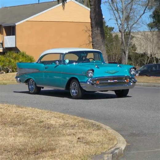 1957 Chevrolet Bel Air Classic Car Exhaust Sound Drive By #musclecar #classiccars