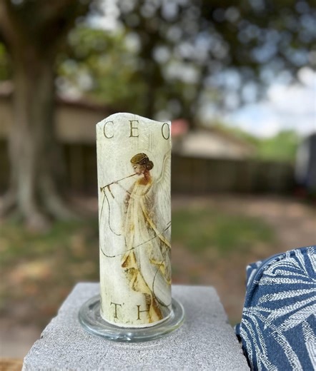 Peace on Earth Angel Flameless Candle With Timer (batteries Included) - Etsy