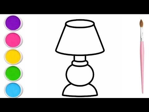 How to draw lamp for kids step by step || lamp drawing tutorial 