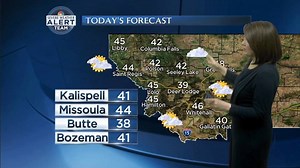 Partly to mostly cloudy skies today with the threat of isolated valley rain and mountain snow. Daytime highs will be in the upper 30s to the mid 40s. A more significant disturbance will enter the area tonight. | NBC Montana | Facebook