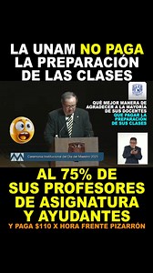 La UNAM no paga la preparación de las clases al 75% de sus profesores de asignatura y ayudantes Y paga $110 x hora frente a pizarrón Qué mejor manera de agradecer a la mayoría de sus docentes que pagar la preparación de sus clases https://vt.tiktok.com/ZShqfPwFh/ | Ciencias TV