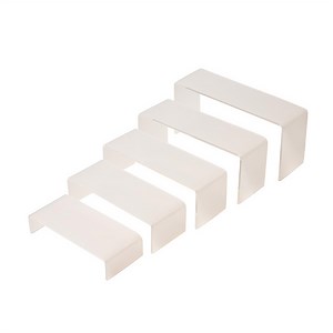 Clear Acrylic Stand Display Stairs, 5pcs (Approx 18x8x4cm, 20x8x6cm, 22x8x8cm, 24x8x10cm, 26x8x12cm)
