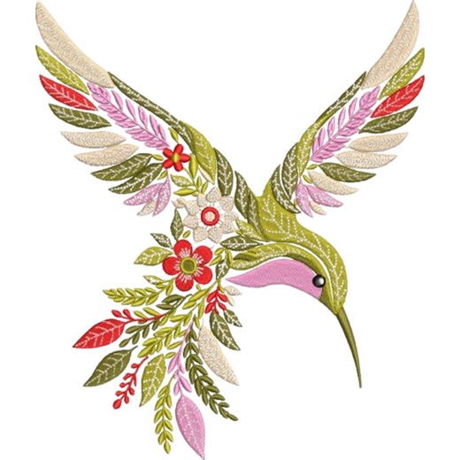 Floral Hummingbird Embroidery Design, Hummingbird Pattern, Floral Bird Embroidery Jackets, Pillows, Home Decor PES DST JEF Instant Download - Etsy