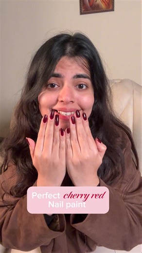 Perfect cherry red nail paint 💅 | Nykaa nail polish review #Shorts #NailPaint #cherryred #Nykaa