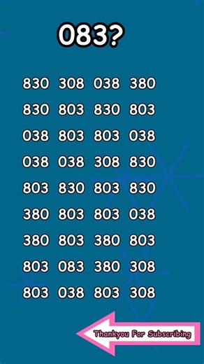 "Solving the 083 Puzzle: Number Search Challenge!"