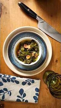 How to Cut, Prepare & Cook Collard Greens w/ Bacon | F.N. Sharp Recipes