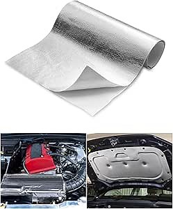 heat tape automotive heat shield tape automotive heat shield material self adhesive heat shield adhesive heat shield for Hose and Auto Use Heat Insulation Sheet Heat Reflective (12 x 24 Inch)