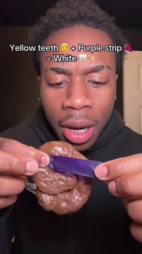 These purple whitening strips are a cheat code to whiten your teeth. 😭⬆️