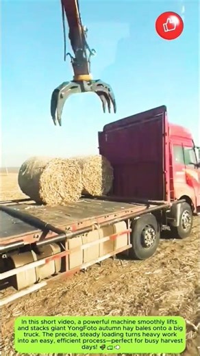 Effortless Hay Bale Loading with Machine 🌾🚜📦