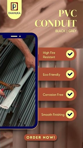 D-FLEX PVC CONDUIT PIPE | GREY/ BLACK | SIZE 19MM TO 40MM