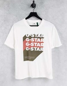 G-Star graphic logo t-shirt in white | ASOS
