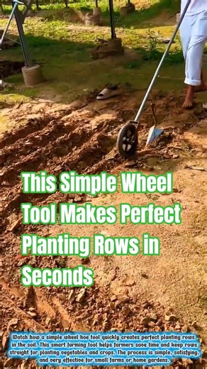 This Simple Wheel Tool Makes Perfect Planting Rows in Seconds #agriculture #satisfying #short