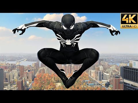 Spider-Man Remastered PC - Black Suit Free Roam Gameplay Mod (4K 60FPS)