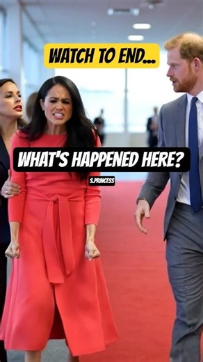 Meghan tried to walk on red carpet beside prince harry quickly escorts to step off the red carpet.