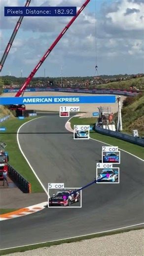 Real-Time Car Distance Tracking on Racing Track 🏎️📏 #Shorts #shorts