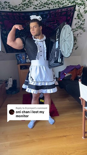 Muscular Men Maid Outfit Transformation