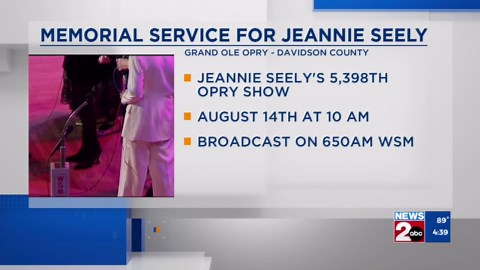 Memorial service for Jeannie Seely to be held at Grand Ole Opry