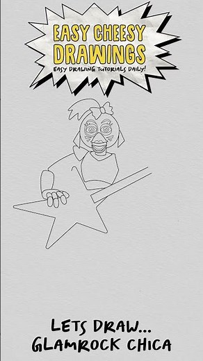 How to Draw GLAMROCK CHICA 🤘🐔 (Five Nights at Freddy's) | Easy Step-By-Step Drawing Tutorial