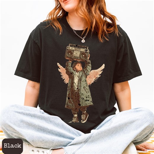 Vintage Cupid Boombox Shirt, Retro Valentine Angel Tee, Comfort Colors Graphic Tee, Love Music Valentine Shirt, - Etsy