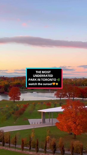 a must visit park in Toronto with tons of trails, hill tops, a mini lake, dog park, exercise parks, searing areas, bathrooms, history walks, a farm and best of all unreal sunset views! Downsview park is a not so hidden gem🌿🍂☀️🧡 #downsviewpark #torontolife #torontosunset #torontodateideas #torontodatenight #torontoactivities #torontoparks #thingstodotoronto #torontocontentcreator #cutedateideas #bestiesdateidea