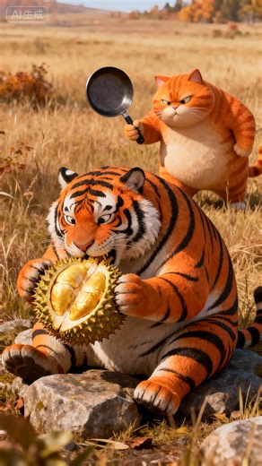 The Orange Cat betrayed the Tiger.#funny #ai #animals #animation #orangecat
