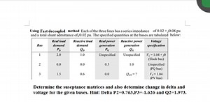 Using Fast decoupled method Each of the three lines has a serie... | Filo