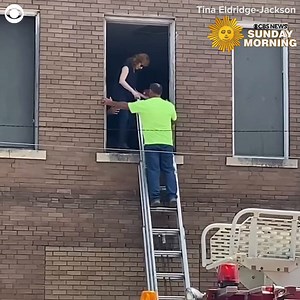 67K views · 1.8K reactions | Reba McEntire was helped down from a historic building after a staircase collapse on Tuesday in Atoka, Oklahoma. McEntire and her partner Rex Linn were touring the building when the stairs collapsed, leaving them stranded on the second floor. https://cbsn.ws/3lsqnyv | CBS Sunday Morning | Facebook