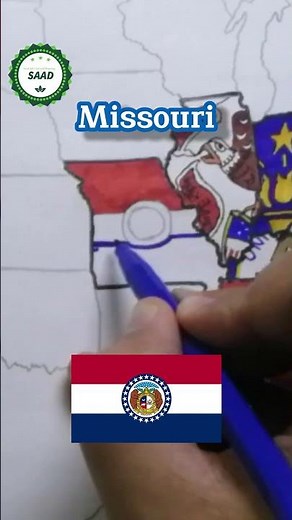 Missouri flag map drawing