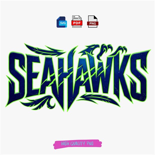 Seahawks Typography SVG | Football Game Day Design | Instant Download Png Pdf - Etsy