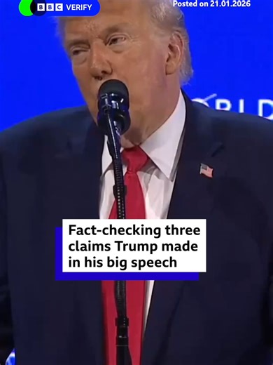 In a speech to world leaders at the World Economic Forum in Davos, Switzerland, US President Donald Trump made a series of incorrect claims. #Davos #PresidentTrump #US #China #Nato #BBCNews