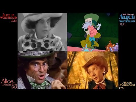 Alice in Wonderland (1933/1951/1985/1999) side-by-side comparison