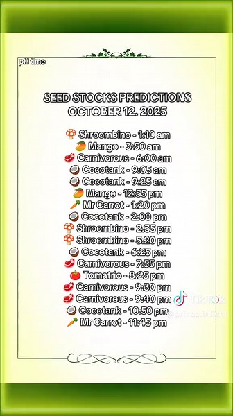 Predicciones de semillas PVB para el 12 de octubre de 2025