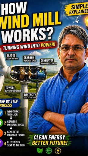 How Windmills Generate Electricity ⚡🌬️ |Wind Turbine Explained #physicaleducation #ugcnet #farmlife