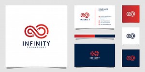 Infinity Tech-Logo mit Linienkunststil und...