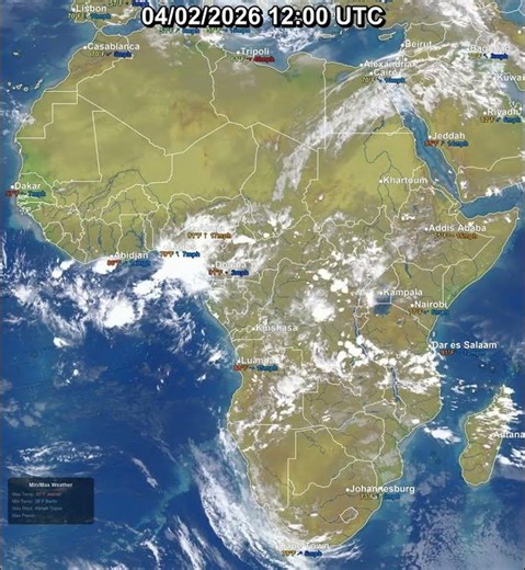 Africa 24 Hour Satellite Weather | April 02, 2026 #shorts