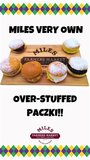 🎭 Get ready for Mardi Gras with our Famous Over-Stuffed Paczkis! We’re filling and dusting Miles Very Own Paczkis fresh in store! 😍 These rich, pillowy pastries are the ultimate Mardi Gras indulgence… because Mardi Gras calories don’t count. 😉 Will you go classic or try a fun flavor? Let us know 👇 Grab yours while they’re here and celebrate Mardi Gras the sweet way! 📍 28560 Miles Rd, Solon, OH 44139 📞 440.248.5222 🌐 milesfarmersmarket.com #FatTuesday #MardiGras #PaczkiSeason #MilesVeryOwn